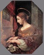 DOLCI, Carlo St Cecilia at the Organ dfg painting